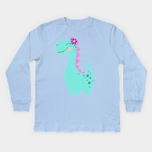 Cute Dinosaur Baby Girl Kids Long Sleeve T-Shirt